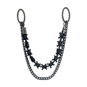 Pants Chain – Black Skulls Black Chain-JetHem