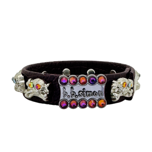 Thin Cuff Skull Silver- Purple / Volcano