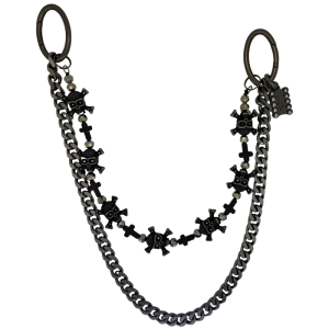 Pants Chain – Black Skulls Small Crosses - JetHem