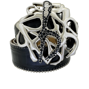 Silver Chaos Crystal ‘b’- Jet / Shiny Black Embossed