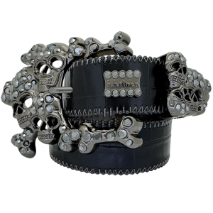 Skull Pile - Shiny Black Embossed / JetHem