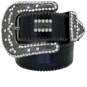 Classic Western - Shiny Black Embossed  / Chrome