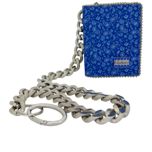 Chain Wallet -Blue  Bandana / Sapphire - Silver