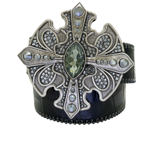 Cross Patonce / Shiny Black Embossed - JetHem