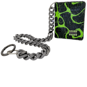 Chain Wallet - Electric Slime Green