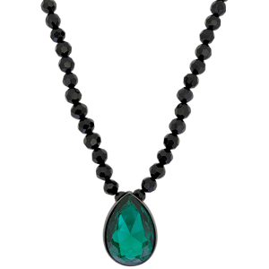 Teardrop Crystal / Emerald - Black