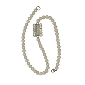 Pearl Double Wrap Bracelet - Silver "b" logo