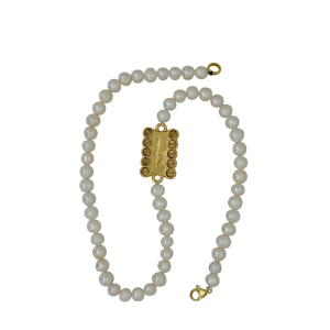 Pearl Double Wrap Bracelet - Gold "b" logo