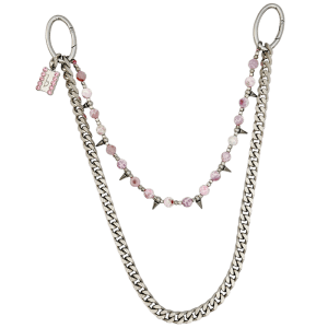 Pants Chain - Rose Quartz & Spike / Silver