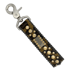 Keychain -Crystal ‘b’ Logo/ Brown Panther / Black