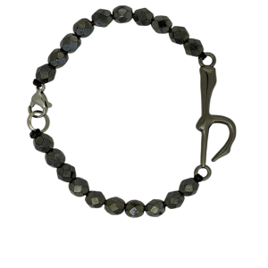 Bracelet  Single "b" – Jet Hematite / Black