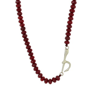 Necklaces Single “b” / Red / Silver