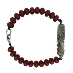 Bracelet - Twisted Cuboid Shape – Red Lt.Siame /Black