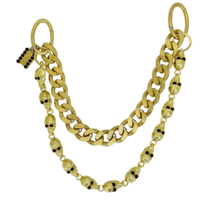 Pants Chain - Jet / Gold Skulls